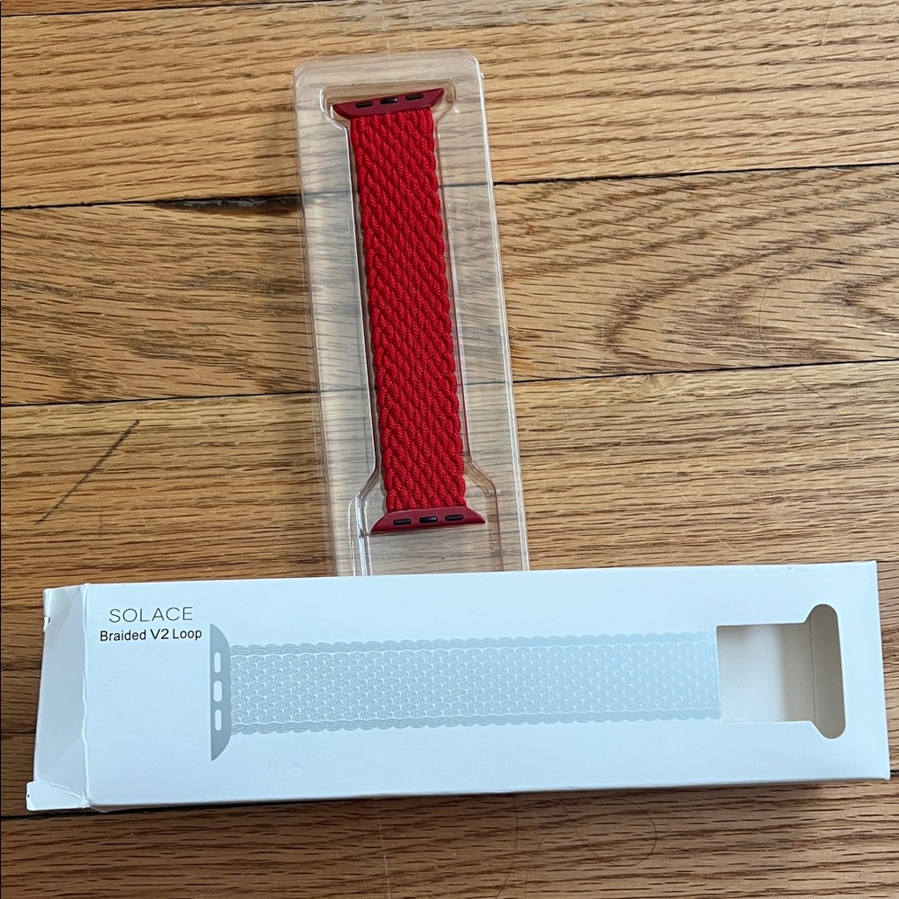 Red Braided Watch Band